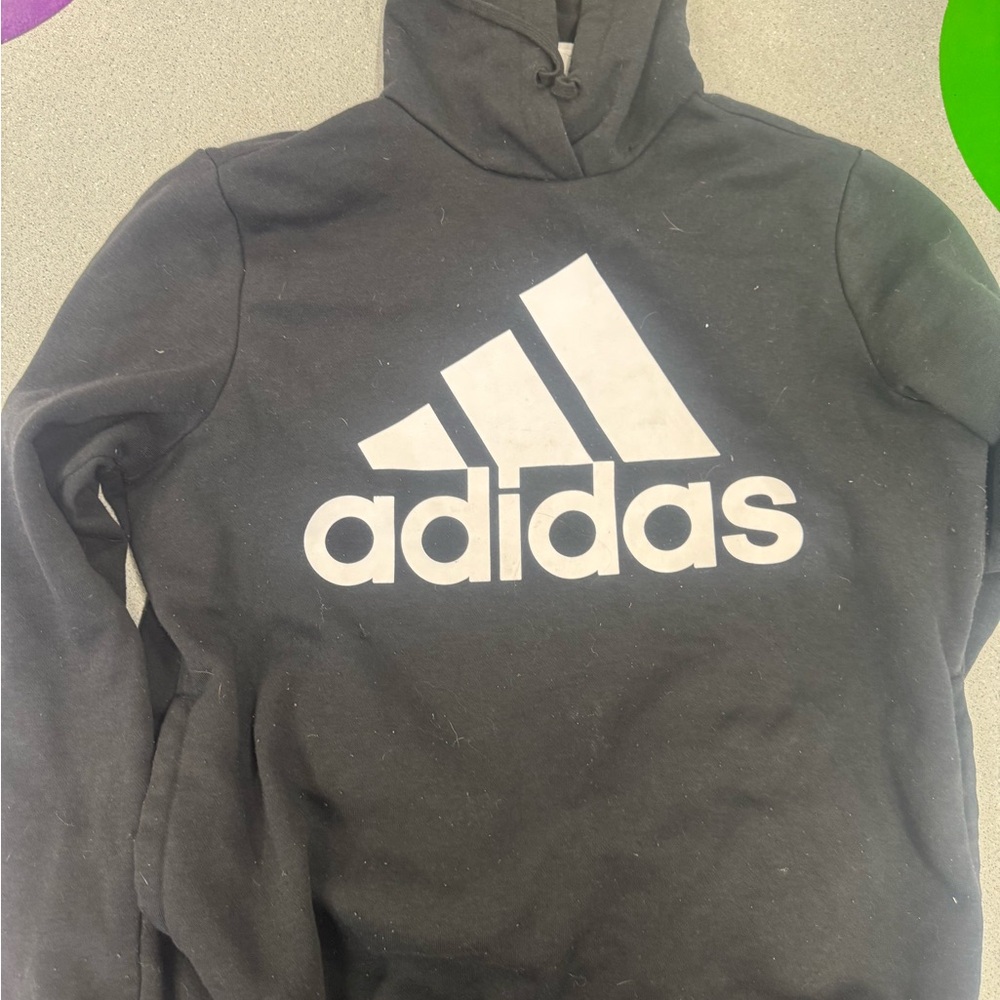 Adidas Black and White Graphic Hoodie